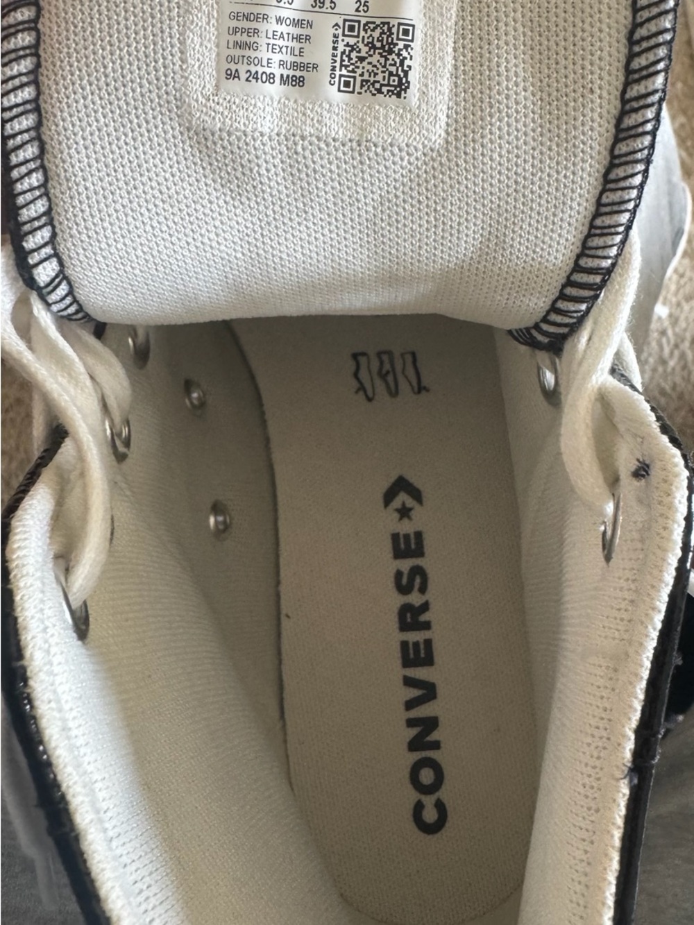 Converse Women's White Canvas Low-Top Sneakers with Black Trim